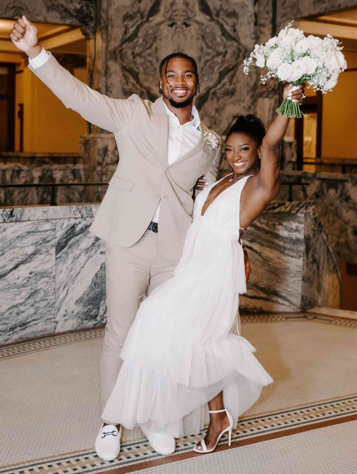 Simone Biles, icône de la gymnastique américaine, se marie au joueur de